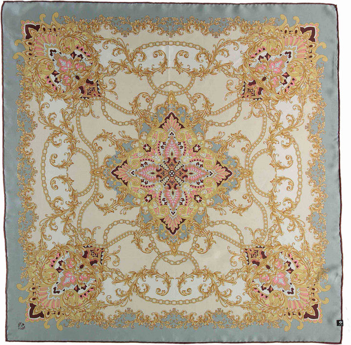 Versailles Ornamental Silk Oversized Square Scarf