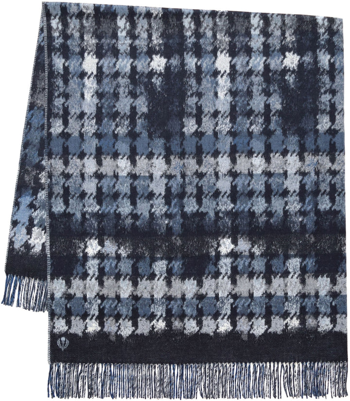 Distressed Houndstooth Woven Cashmink Throw