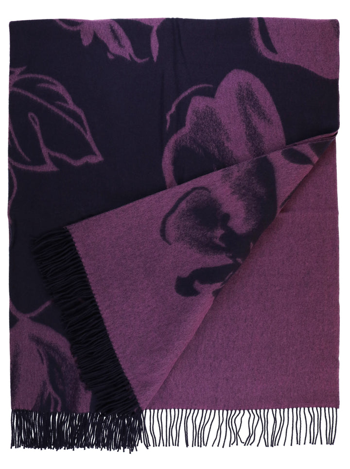 Abstract Floral Woven Wool Throw