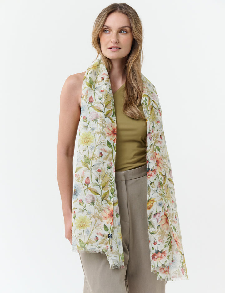 Vintage Florals Hemp Cotton Scarf