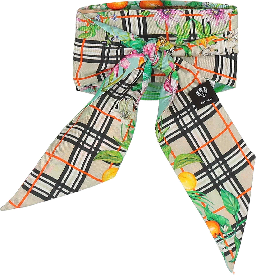 FRAAS Plaid Tropical Long and Skinny Scarf