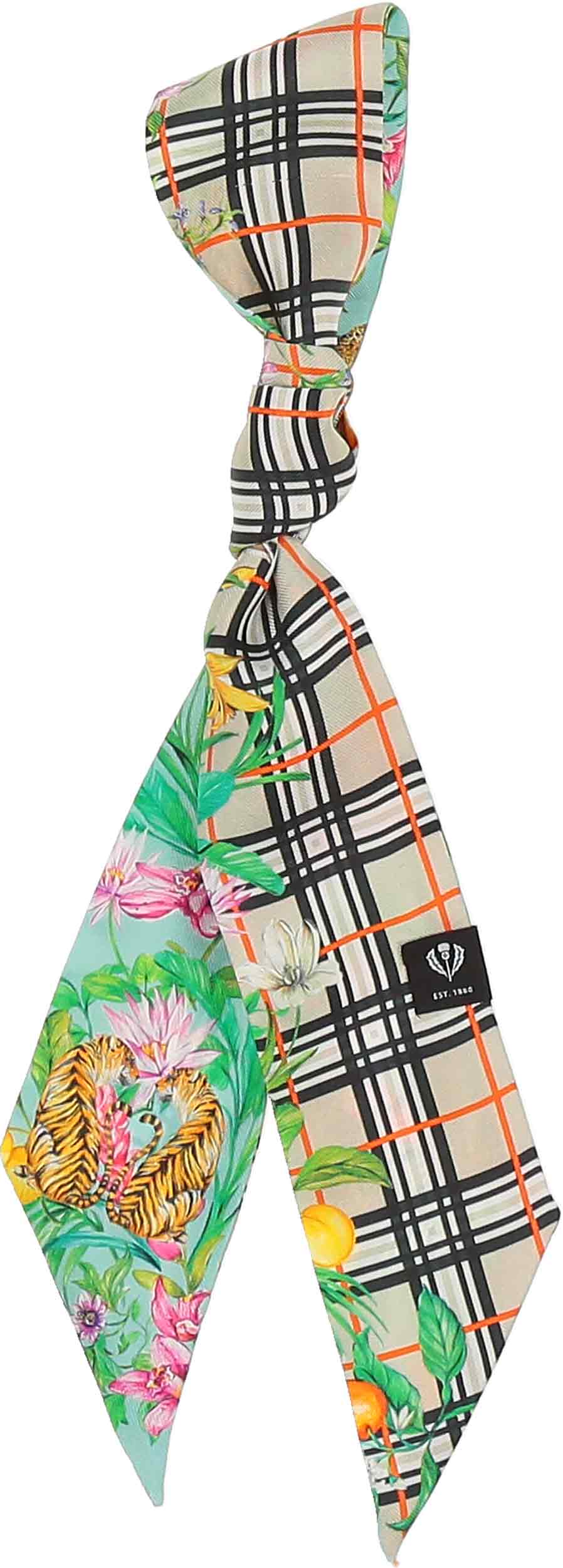 FRAAS Plaid Tropical Long and Skinny Scarf