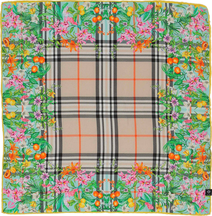 FRAAS Plaid Floral Border Silk Neckie