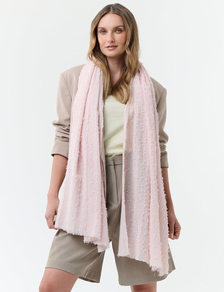 Clip Fringe Solid Scarf