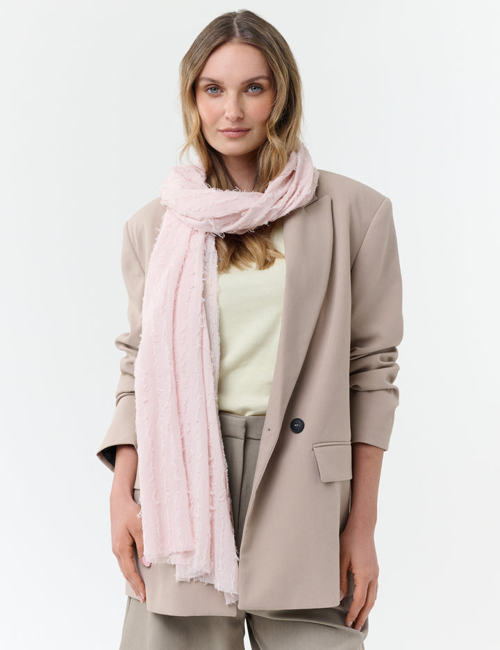Clip Fringe Solid Scarf