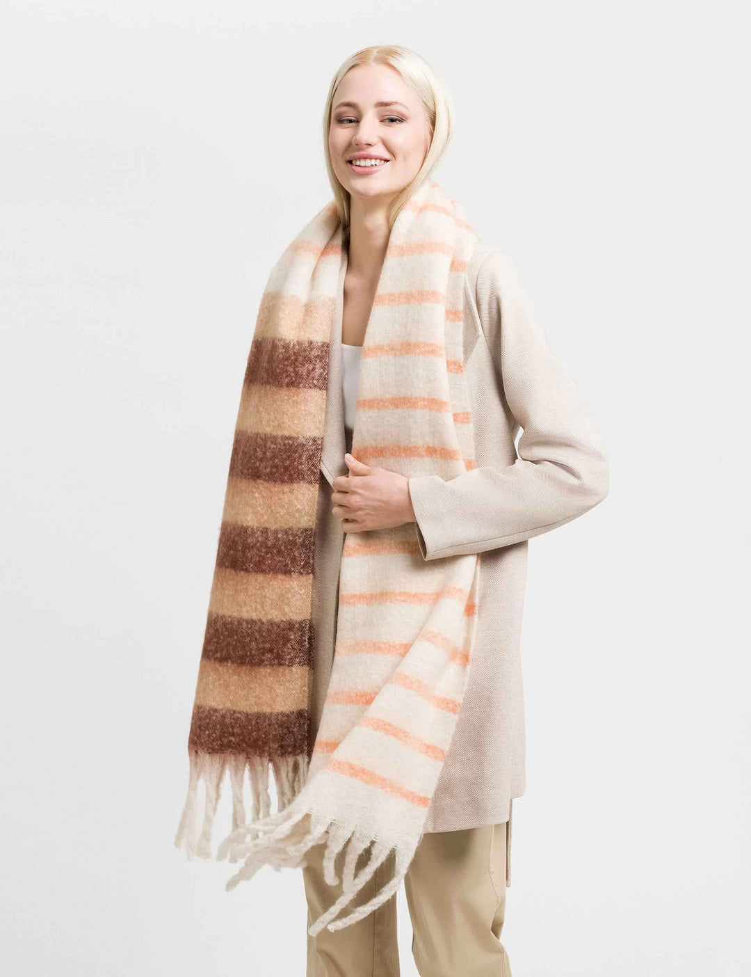 Boucle Variegated Stripes Woven Scarf