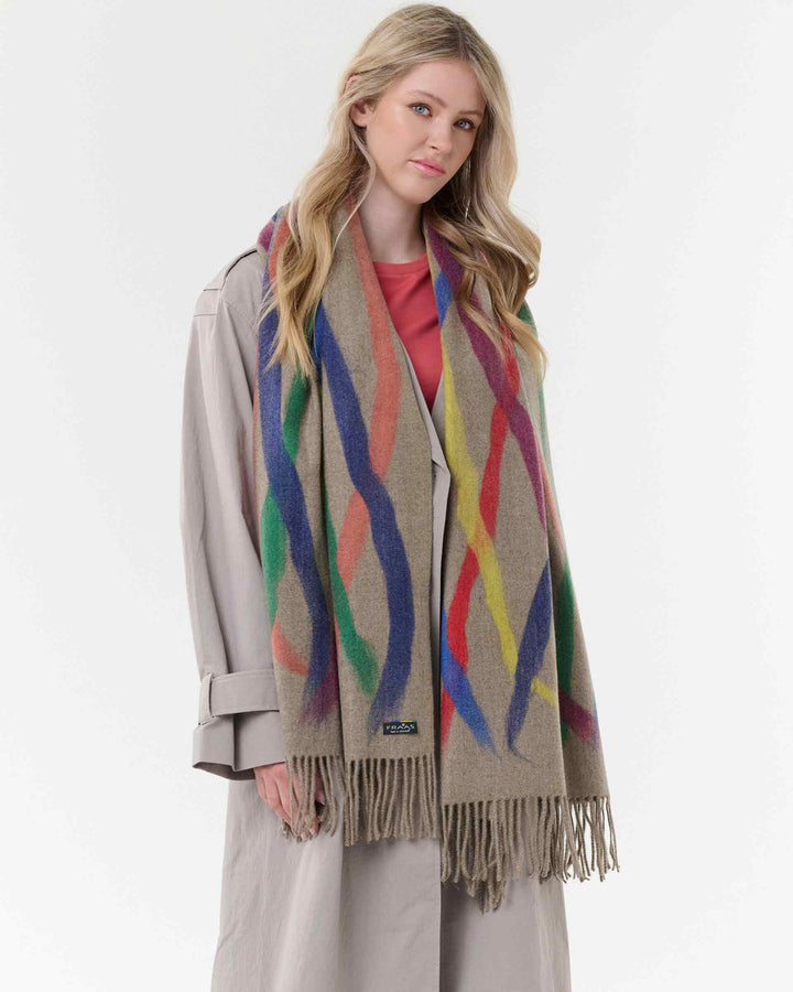 Colorful Stripes Needle Punch Wrap