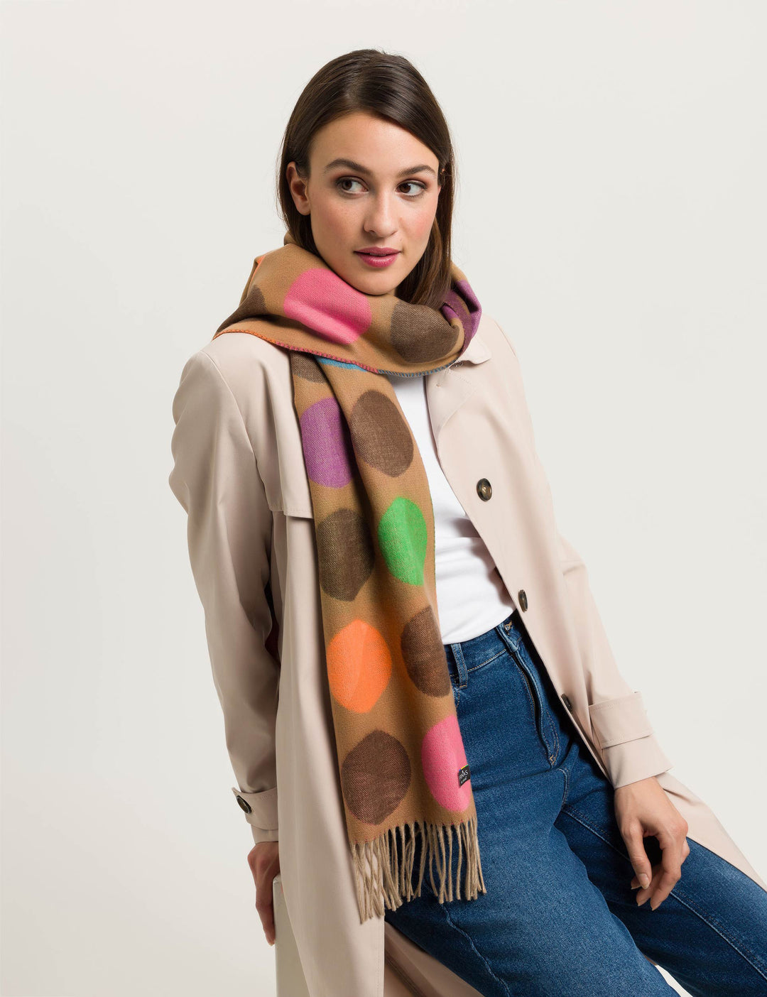 Divided Dots Oversized Cashmink Scarf