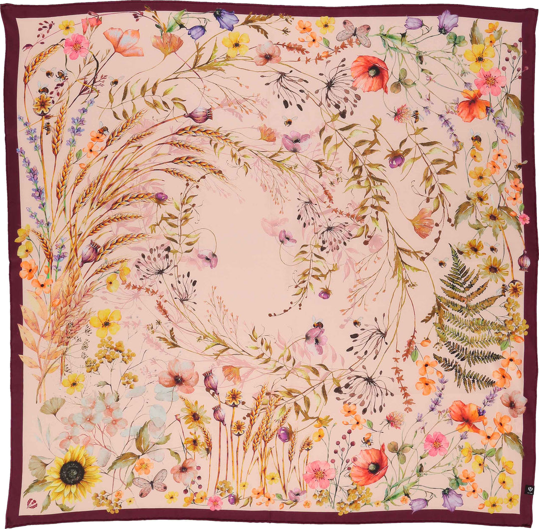 Cottage Floral Silk Square