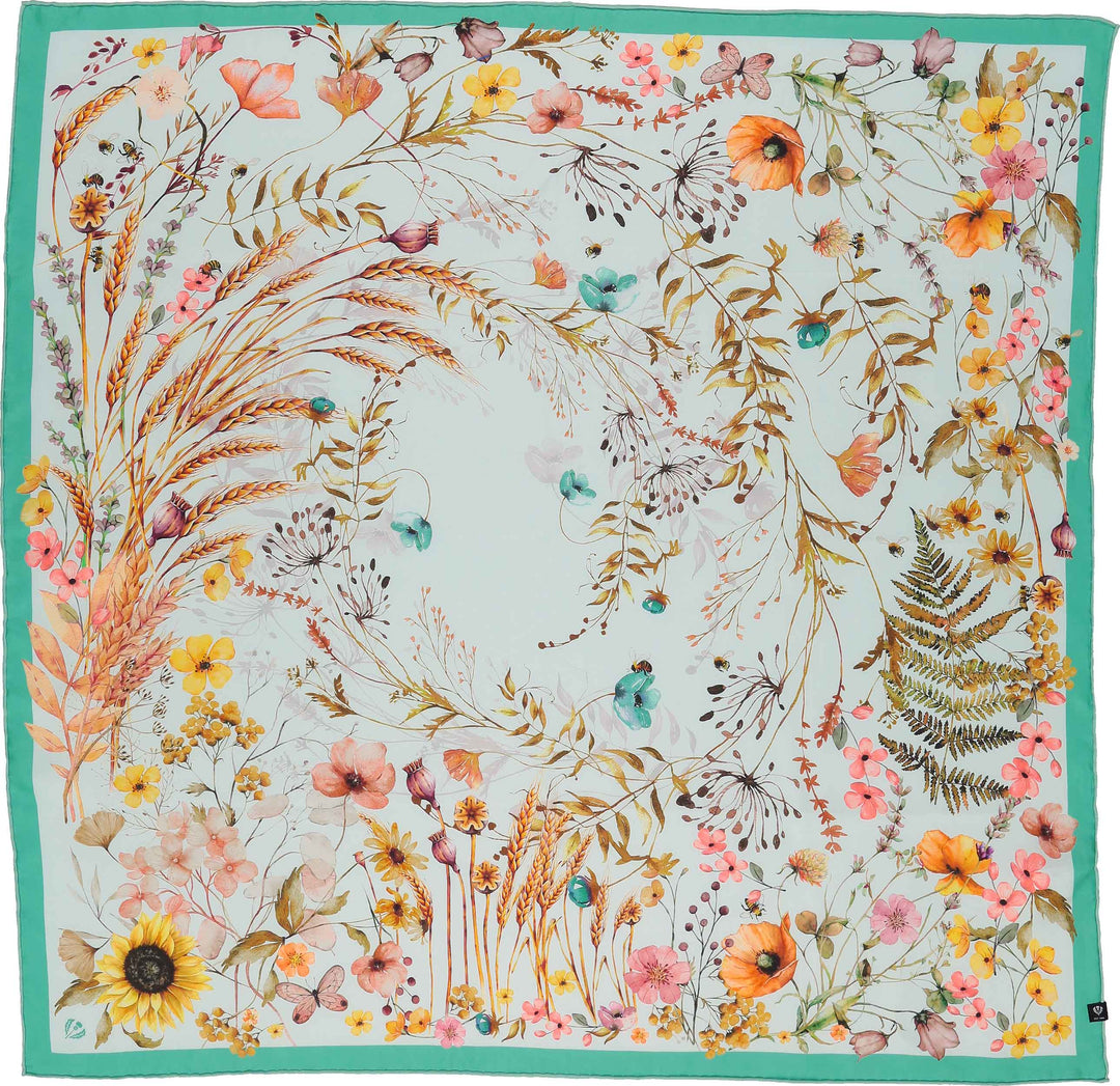 Cottage Floral Silk Square