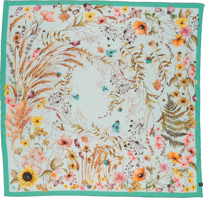 Cottage Floral Silk Square