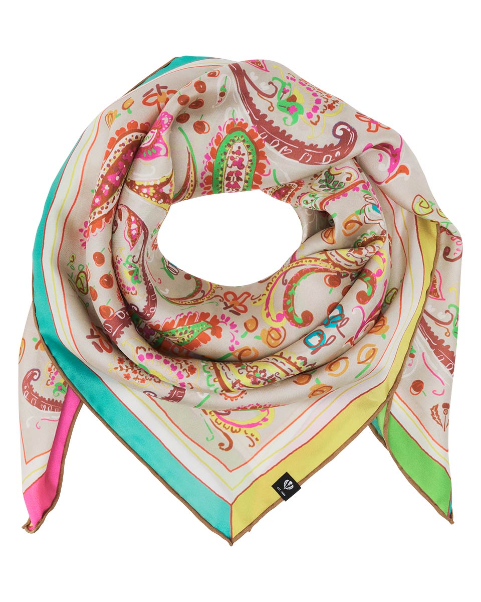Bright Paisley Silk Square