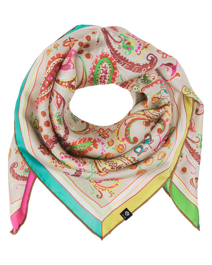 Bright Paisley Silk Square