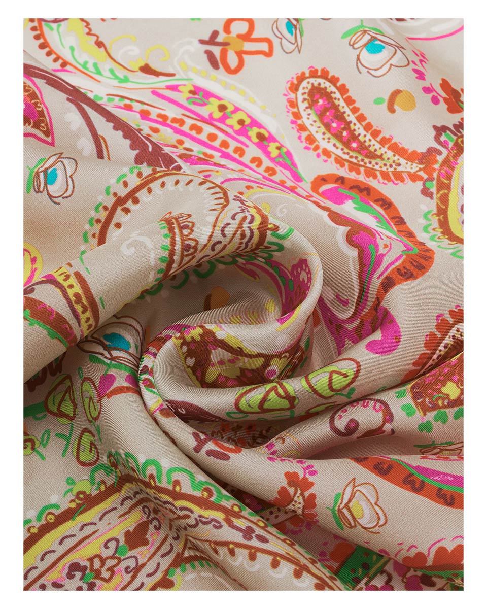 Bright Paisley Silk Square