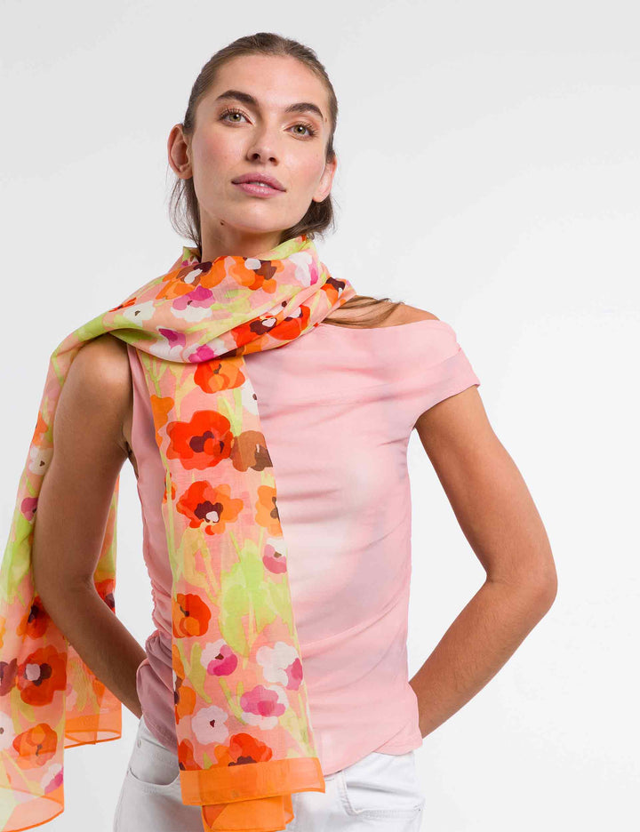 Poppy Floral Cotton Silk Wrap