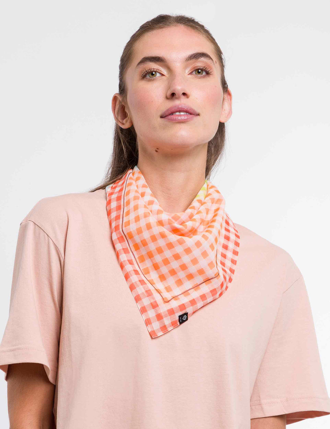 Gingham Grid Queenie Cotton Silk Wrap