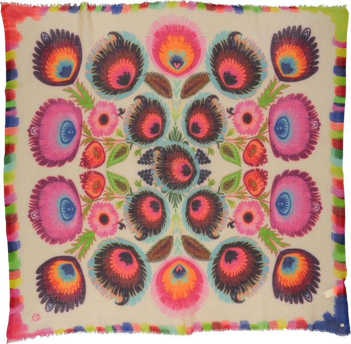 Colorful Plumes Lightweight Wool Square