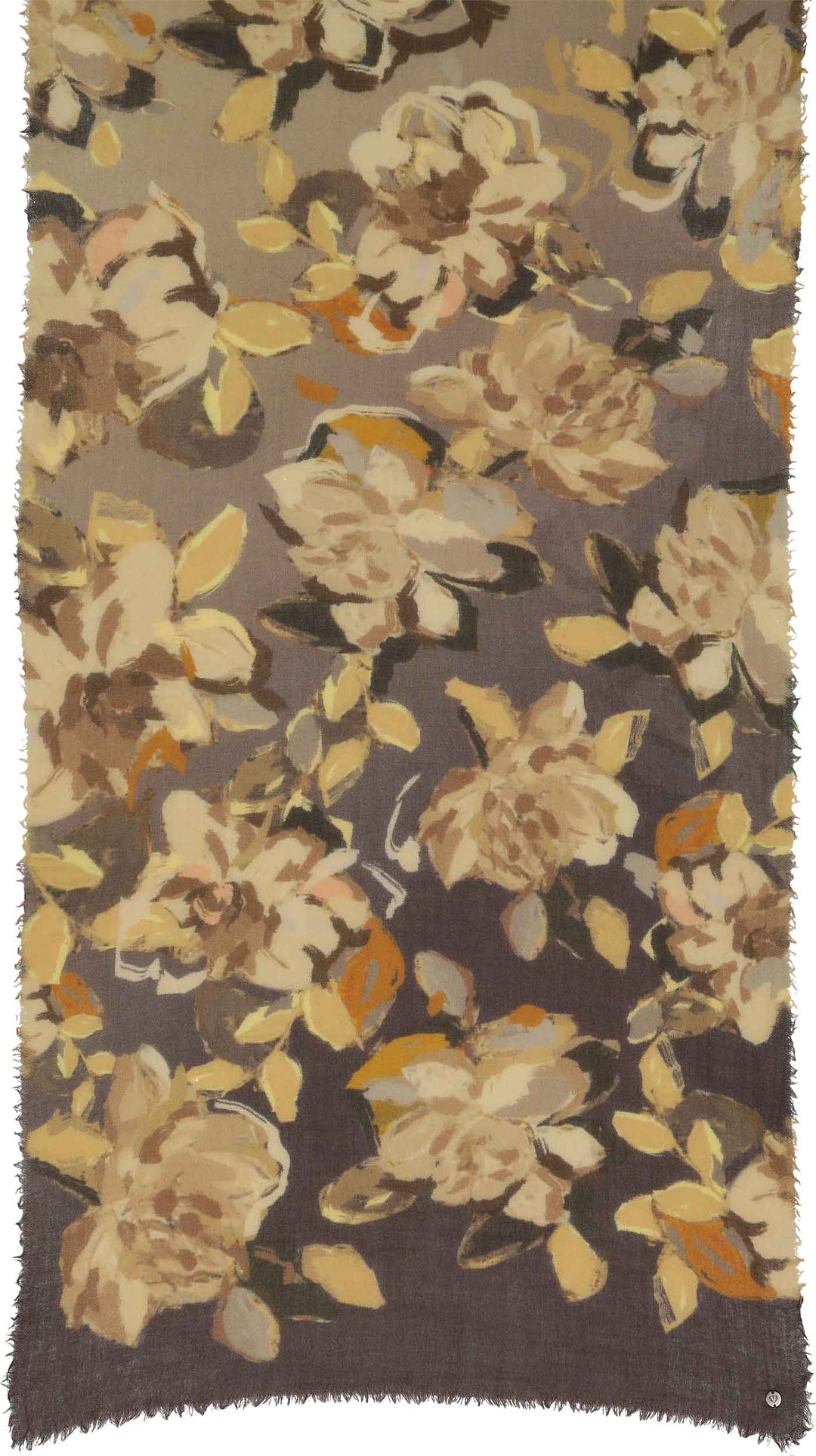 Ombre Painted Roses Lightweight Wool Scarf