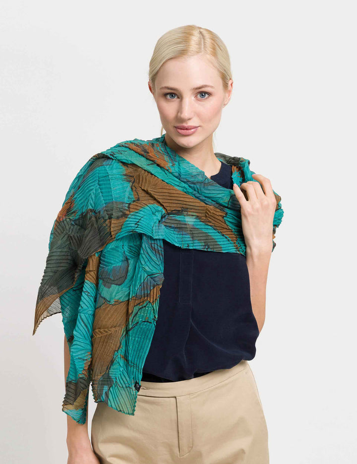 Sustainability Edition Botanical Floral Plissé Scarf