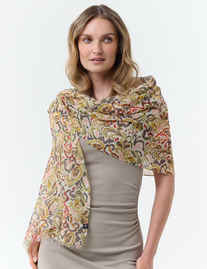 Embroidery Floral Recycled Poly Scarf