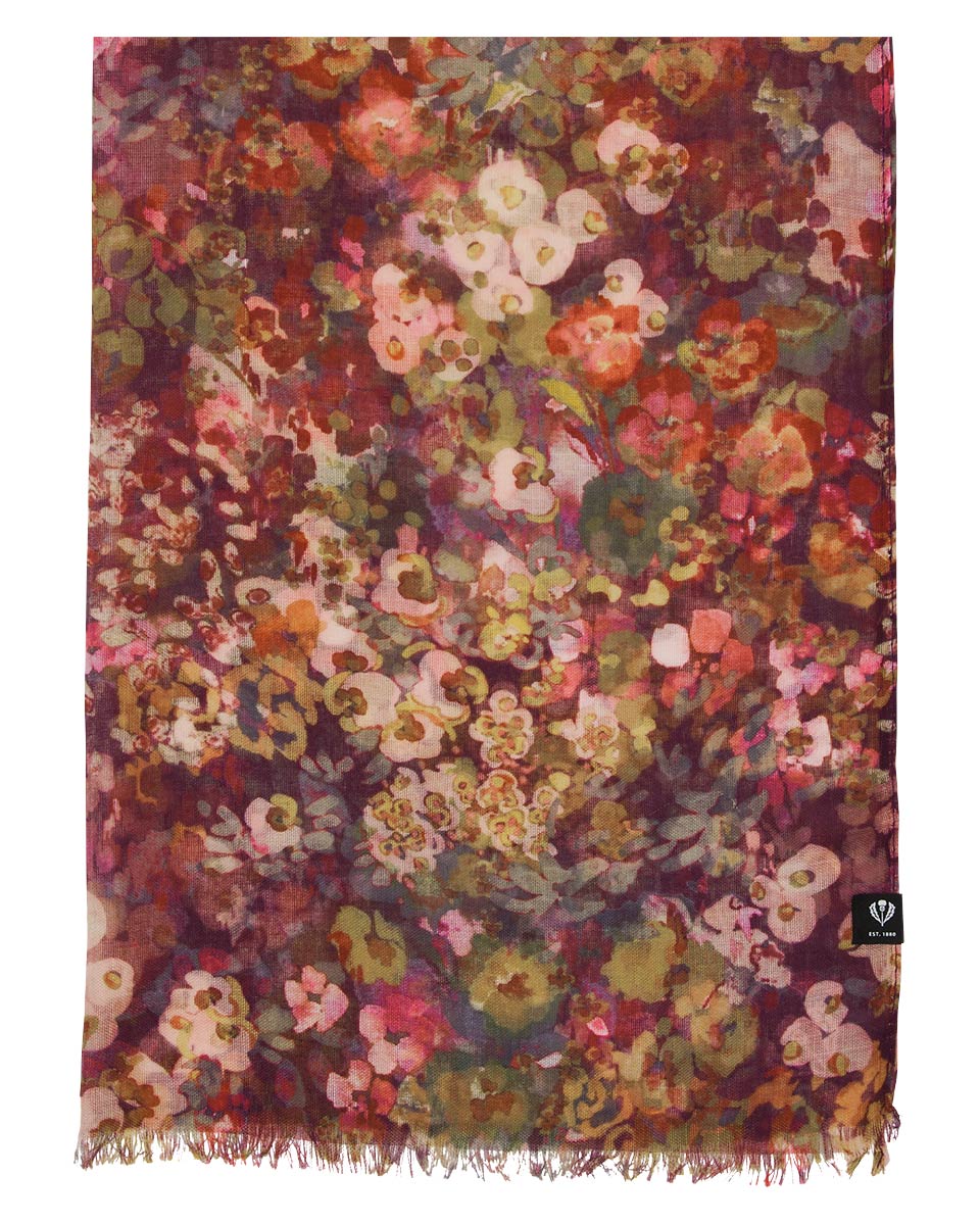 Floral Garden Rec Poly Print Scarf
