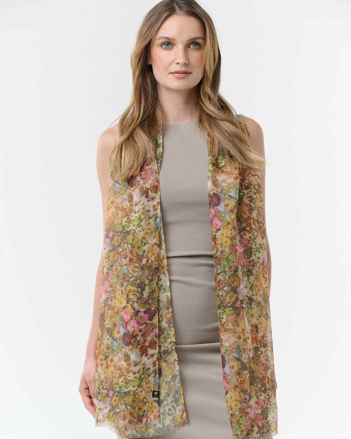 Floral Garden Rec Poly Print Scarf