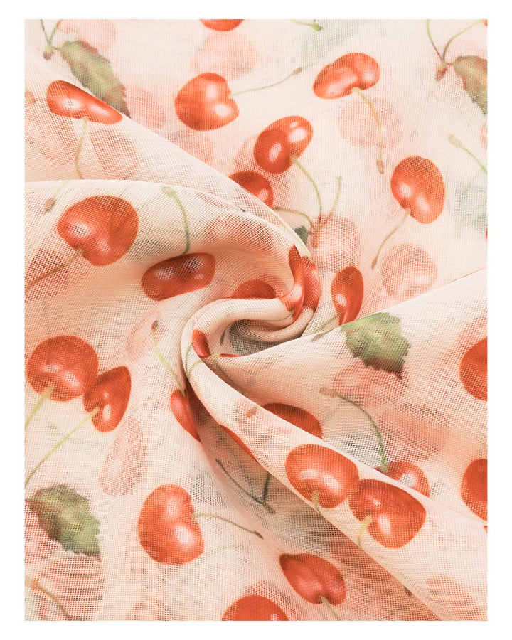 Cherries Rec Poly Print Scarf