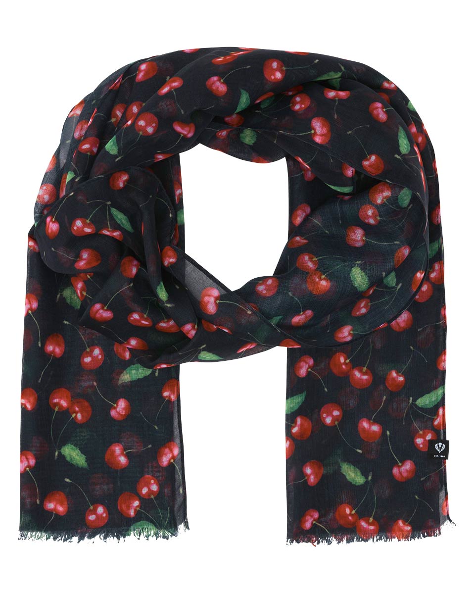 Cherries Rec Poly Print Scarf