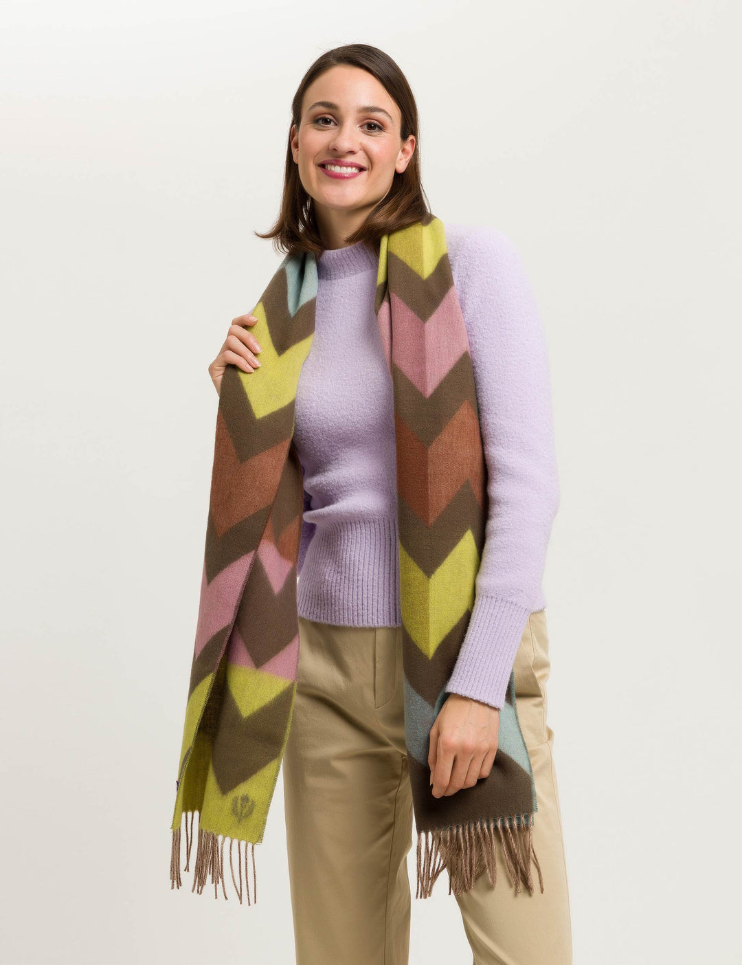 Sustainability Edition Chevron Zig Zag Recycled Scarf