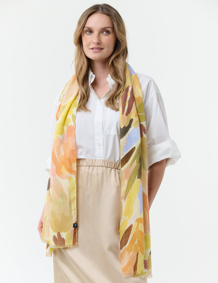 Brushed Floral Viscose Scarf