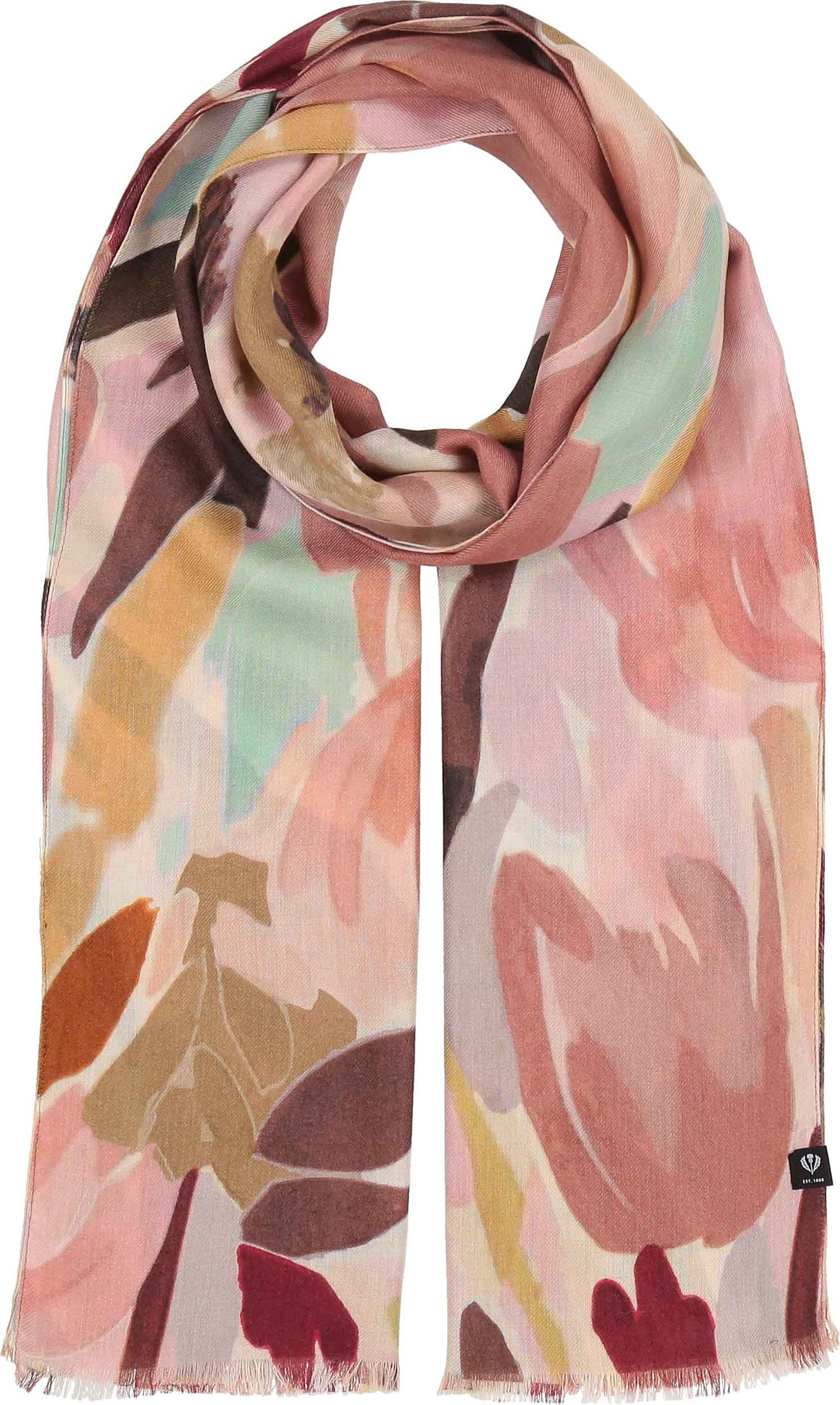 Brushed Floral Viscose Scarf