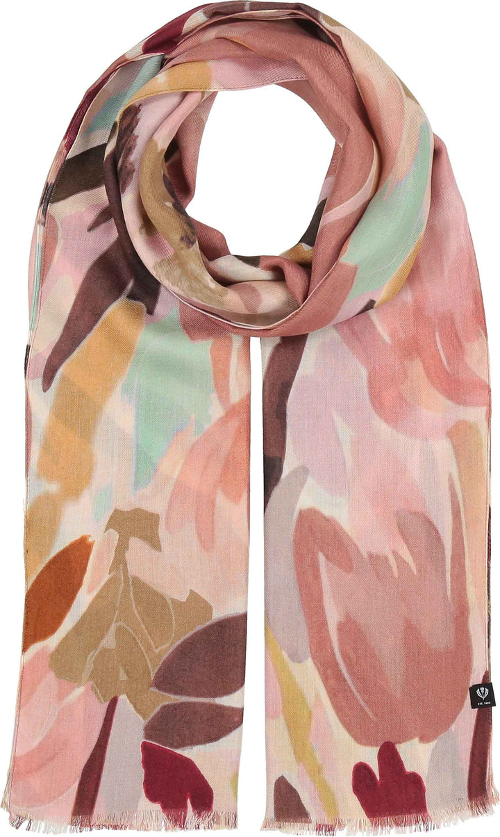 Brushed Floral Viscose Scarf