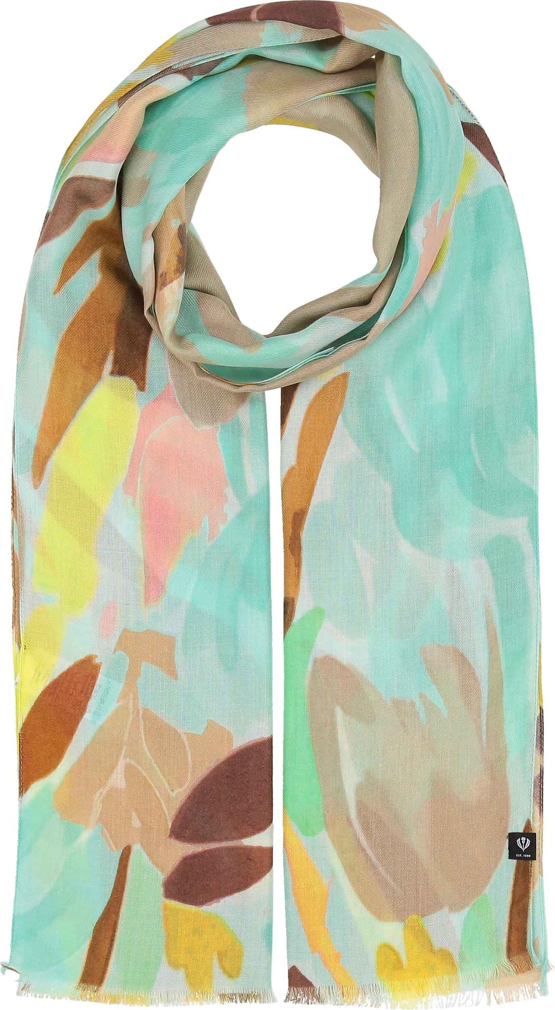 Brushed Floral Viscose Scarf