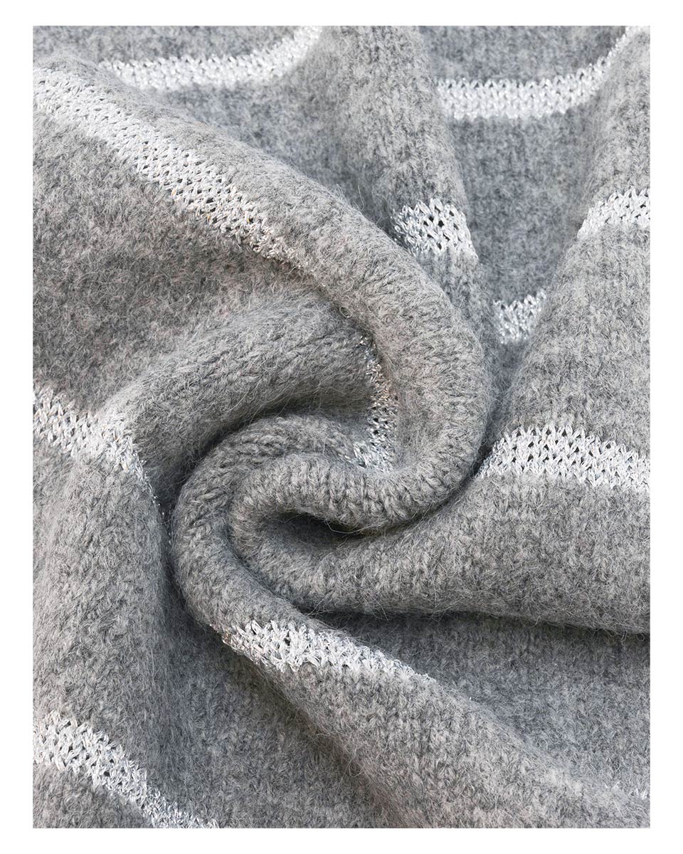 Shimmer Stripe Knit Scarf