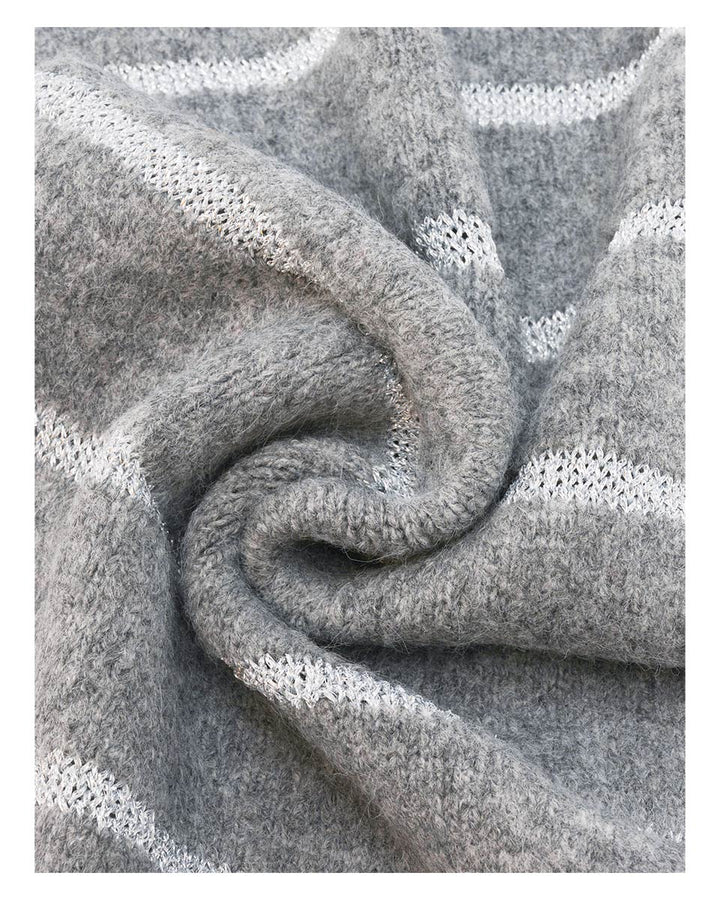 Shimmer Stripe Knit Scarf