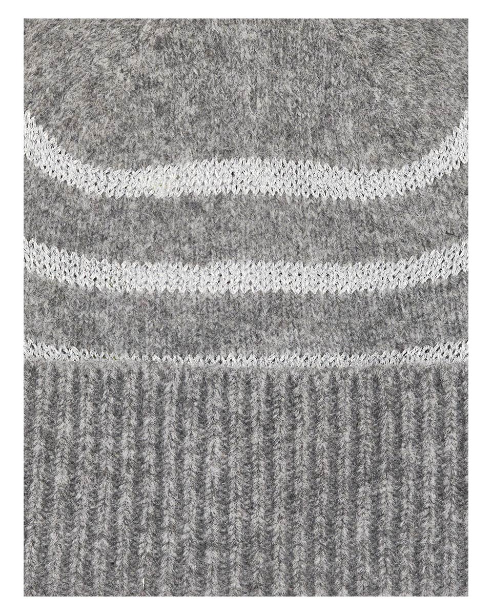 Shimmer Stripe Knit Cuff Beanie