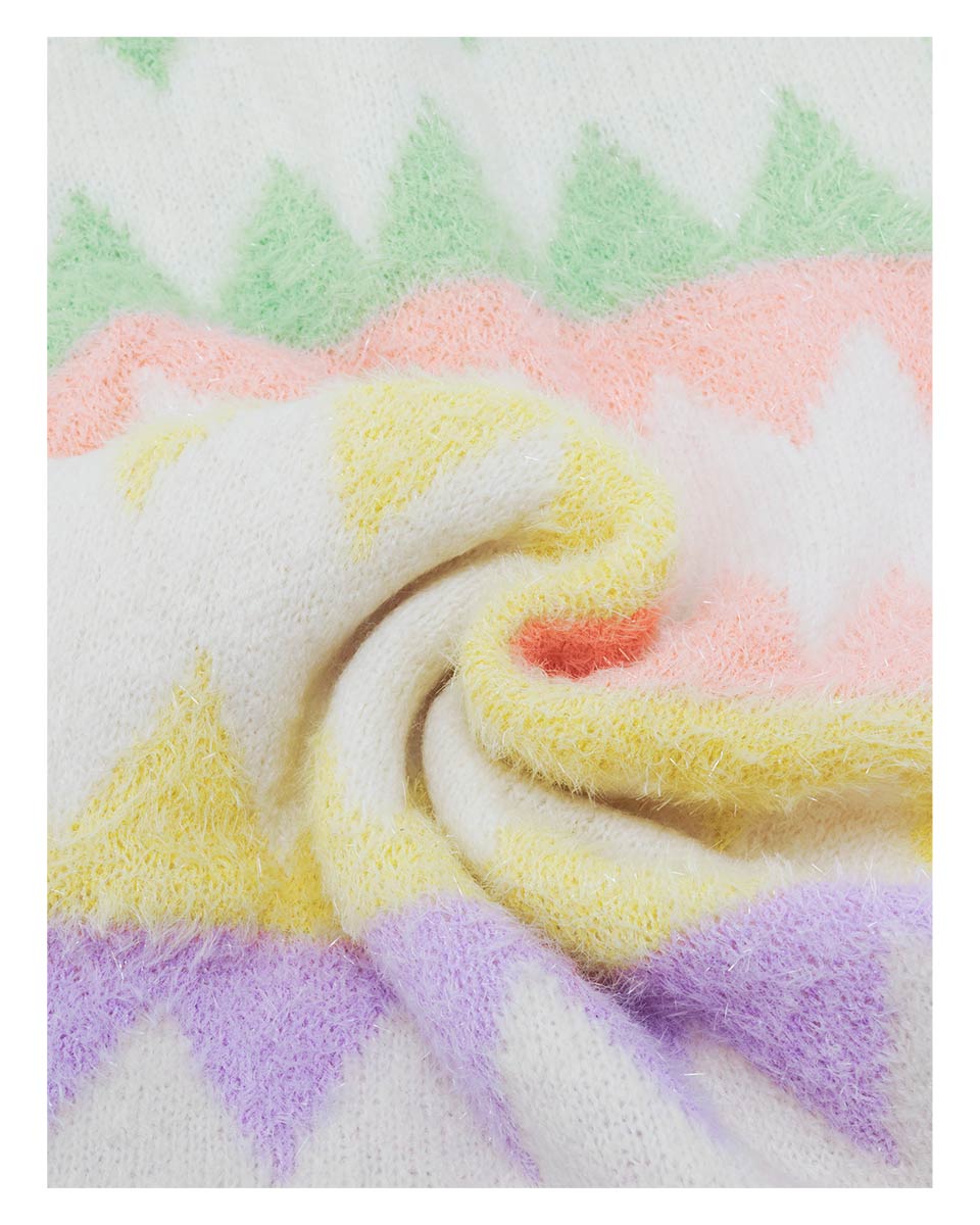 Luxe Fuzzy Zig Zag Scarf