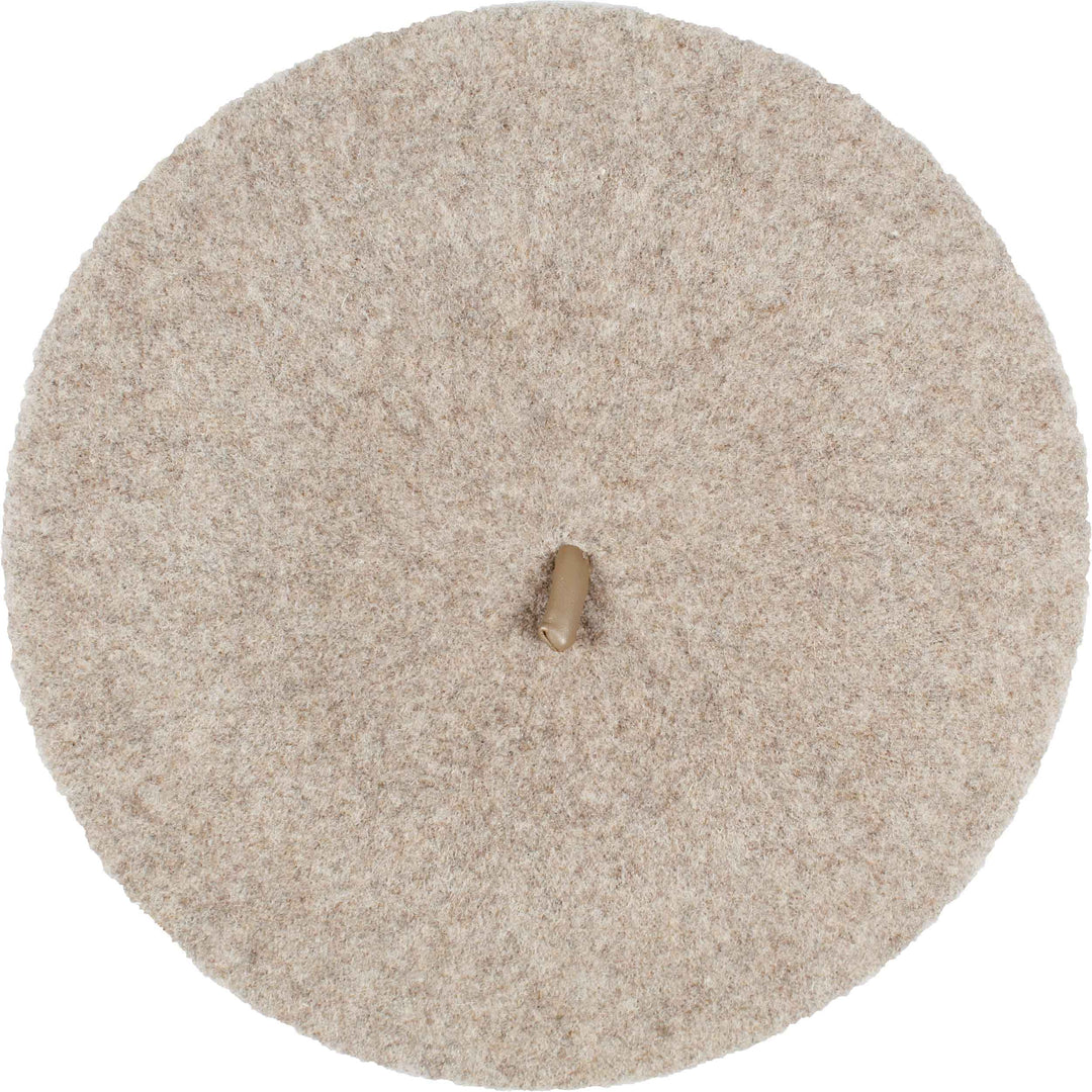 Wool Beret with Faux Leather Trim