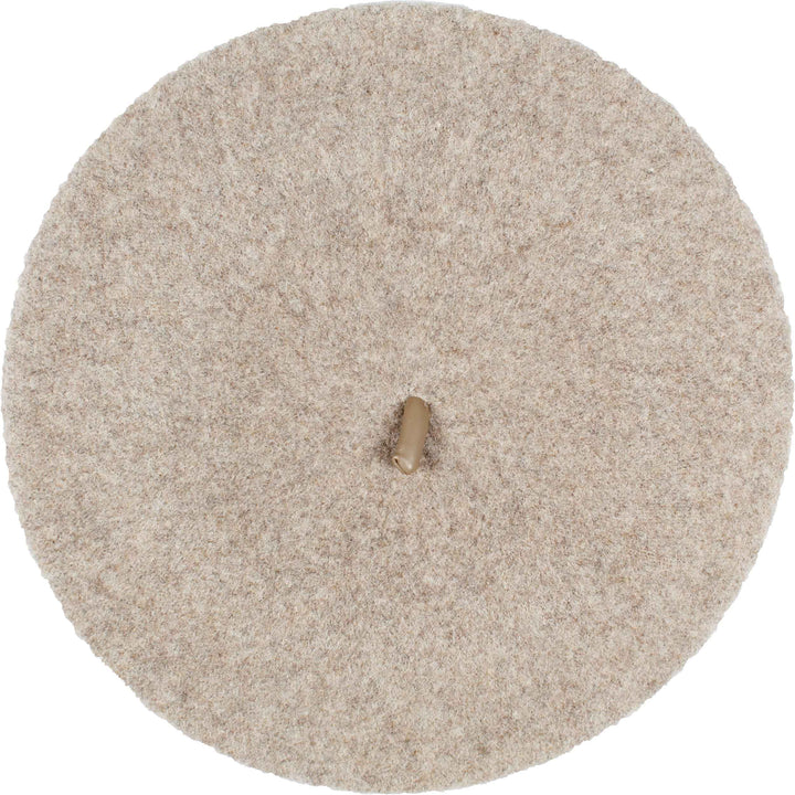Wool Beret with Faux Leather Trim