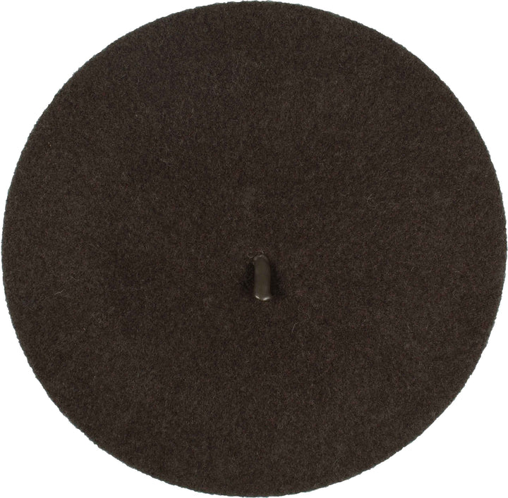 Wool Beret with Faux Leather Trim