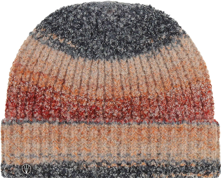 Ombre Knit Stripe Cuff Beanie