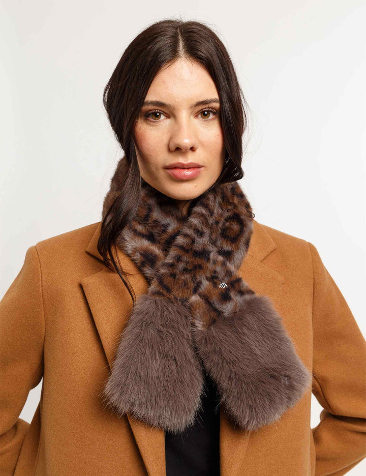 Faux Fur Leo Pull Thru Scarf