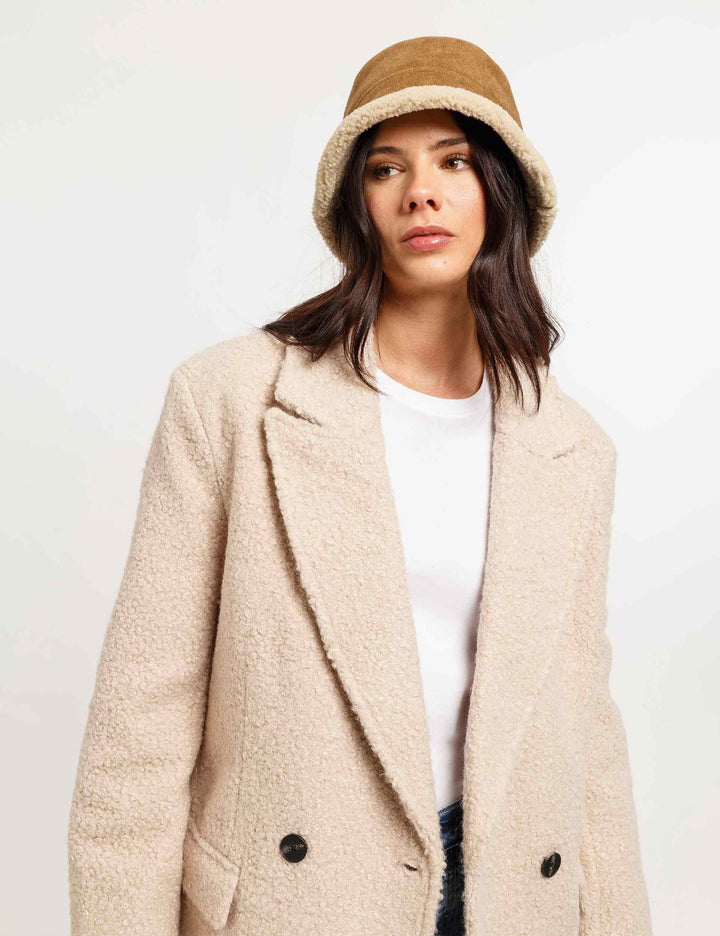 Sherpa Faux Suede Bucket Hat