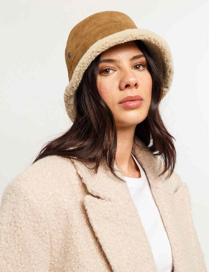 Sherpa Faux Suede Bucket Hat
