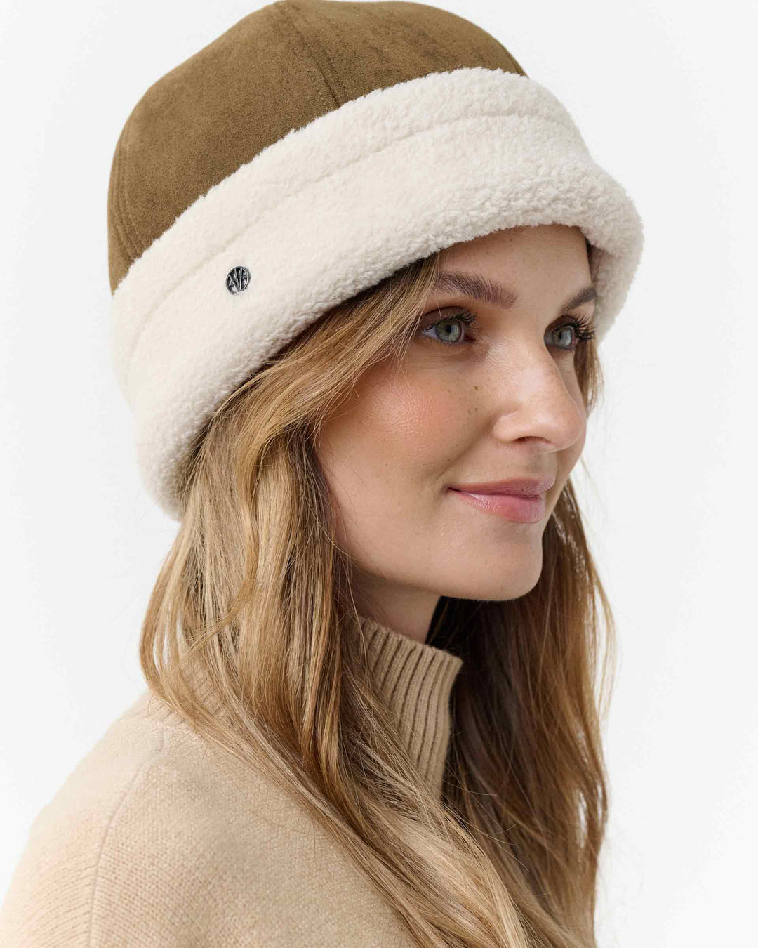 Loevenich Faux Suede Sherpa Brim Hat