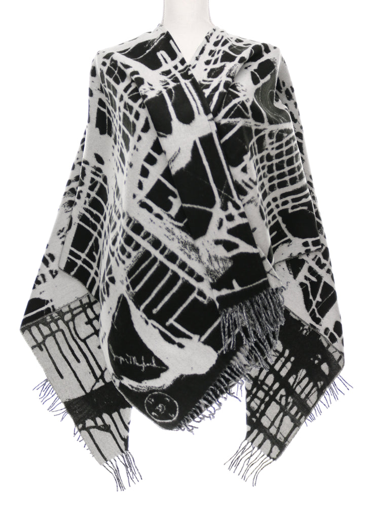 Jumper Maybach X FRAAS "Matrix" Recycled Cotton Ruana - Black/White