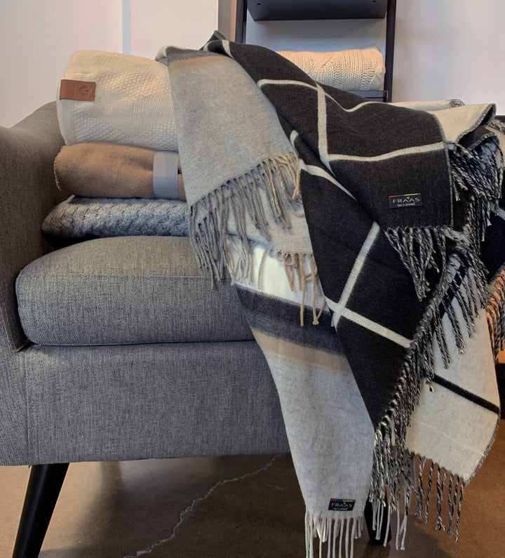 Blurred Plaid Woven Cashmink Throw