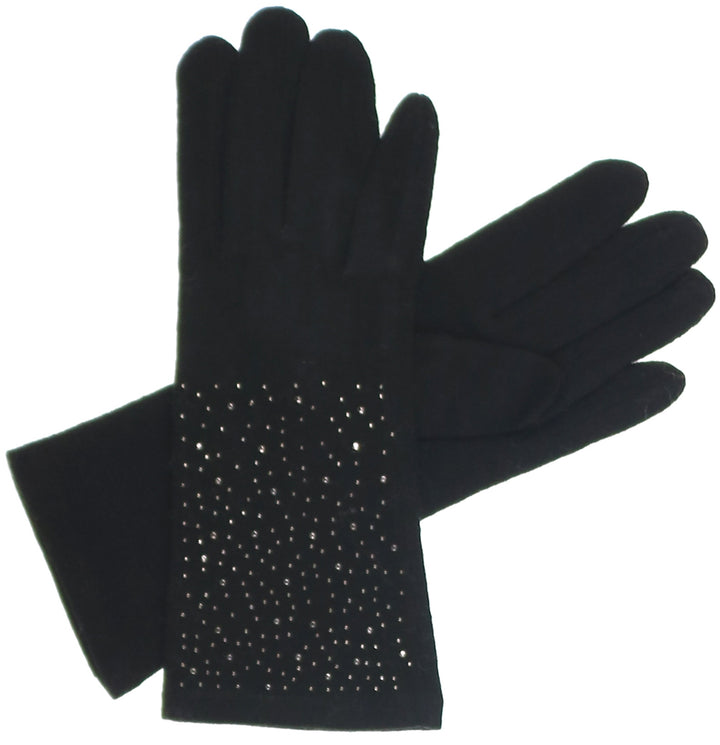 Sparkle Embellished Wool Blend Knit Tech Glove