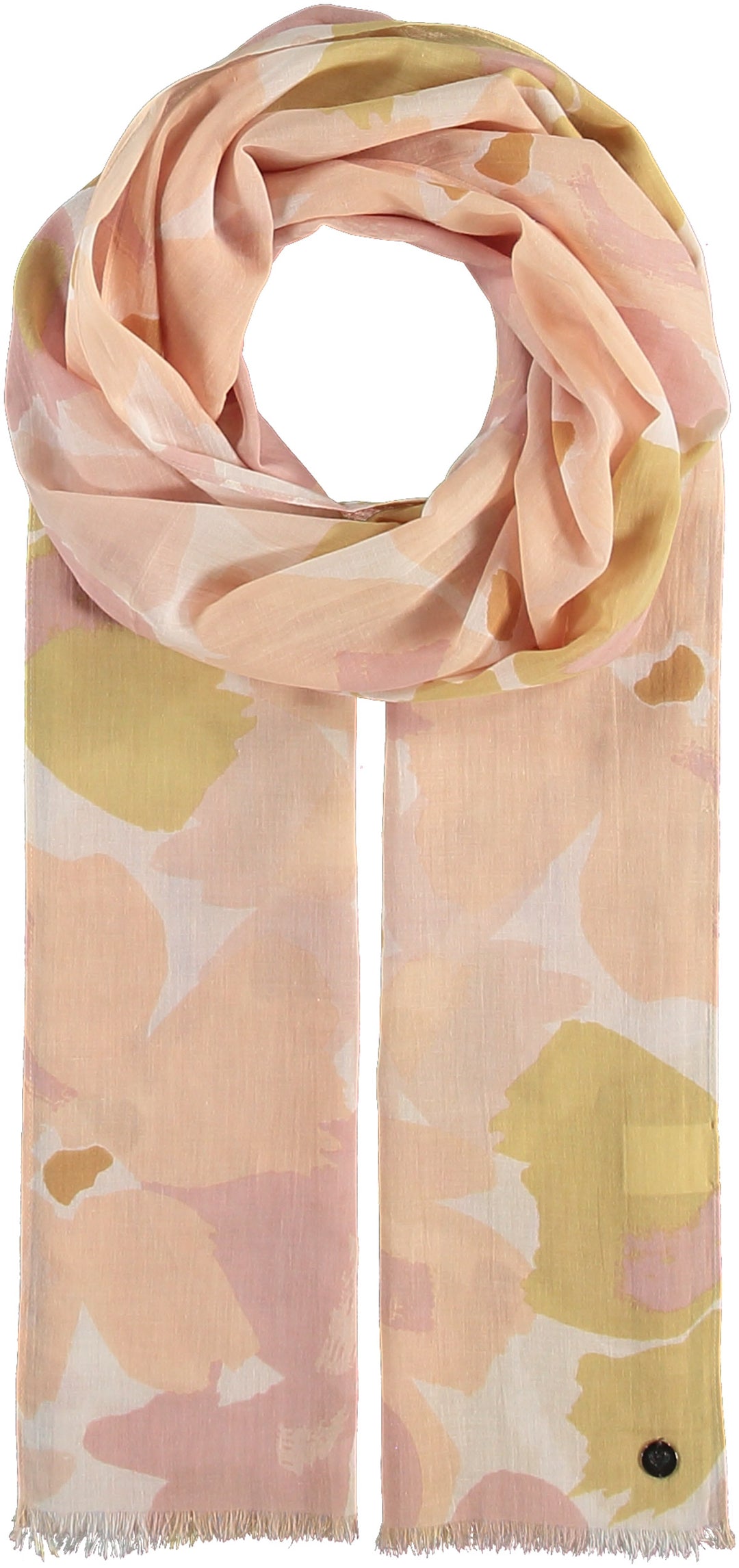 Abstract Floral Cotton Print Scarf