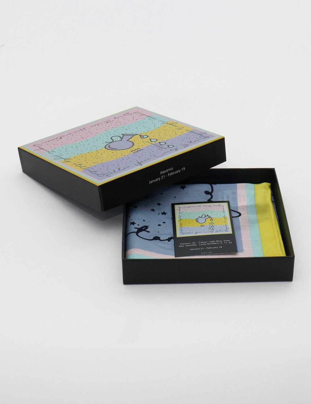 Aquarius Cotton Silk Print Neckie in Gift Box